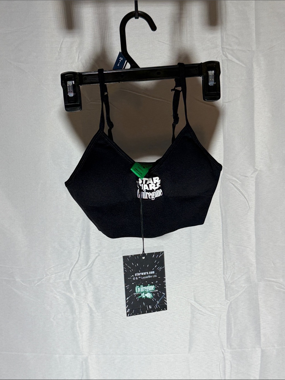 Civil Regime Black Star Wars Graphic Crop Bra